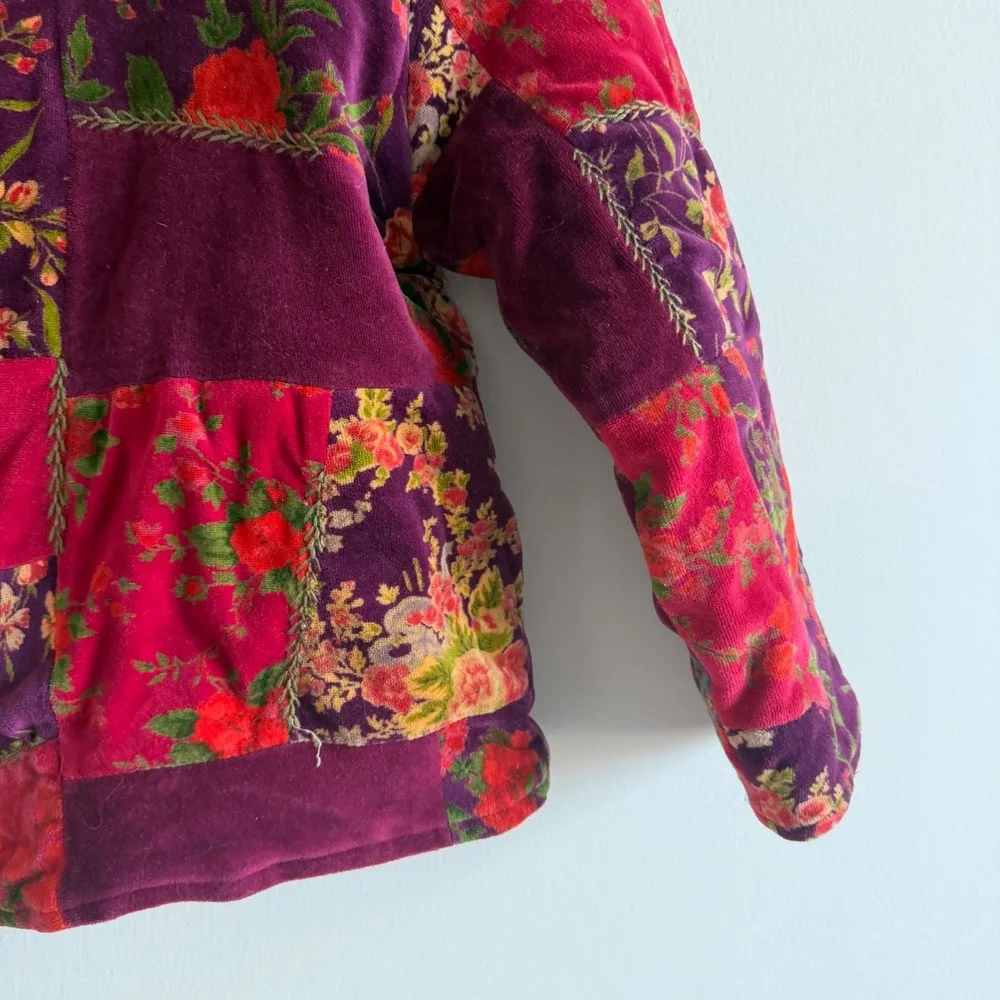 Vintage Cornelliani Velvet Cotton Blend Patchwork Jacket Size 7/8‎